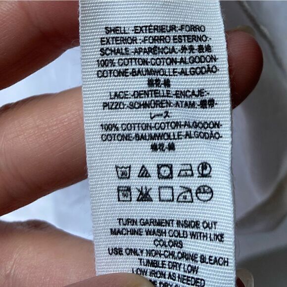 Free People Half Moon Mini Dress Crochet Sleeveless Ruffle White Cotton Medium - Picture 13 of 14